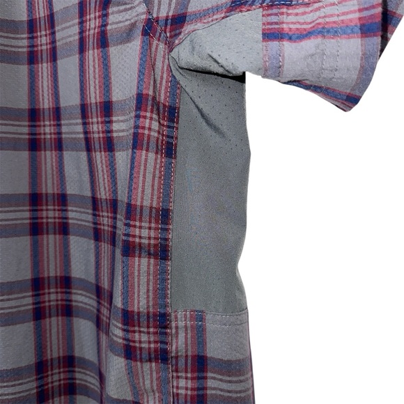 Magellan Outdoors Grey Plaid Moisture Wicking Short Sleeve Shirt - Picture 3 of 9
